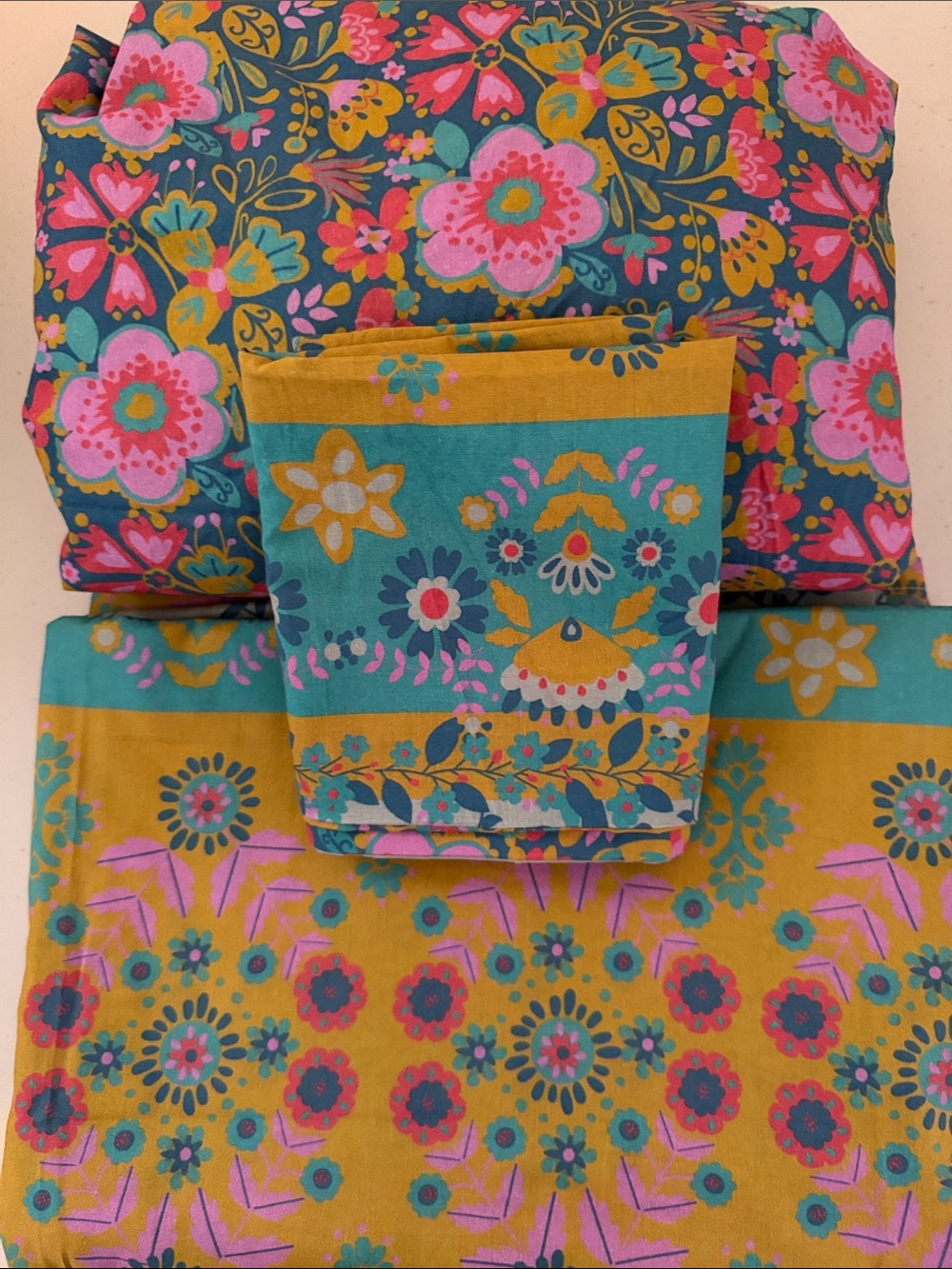 Like New Natural Life Twin Sheet Set - "Wildflower Dreams" Boho Floral Print